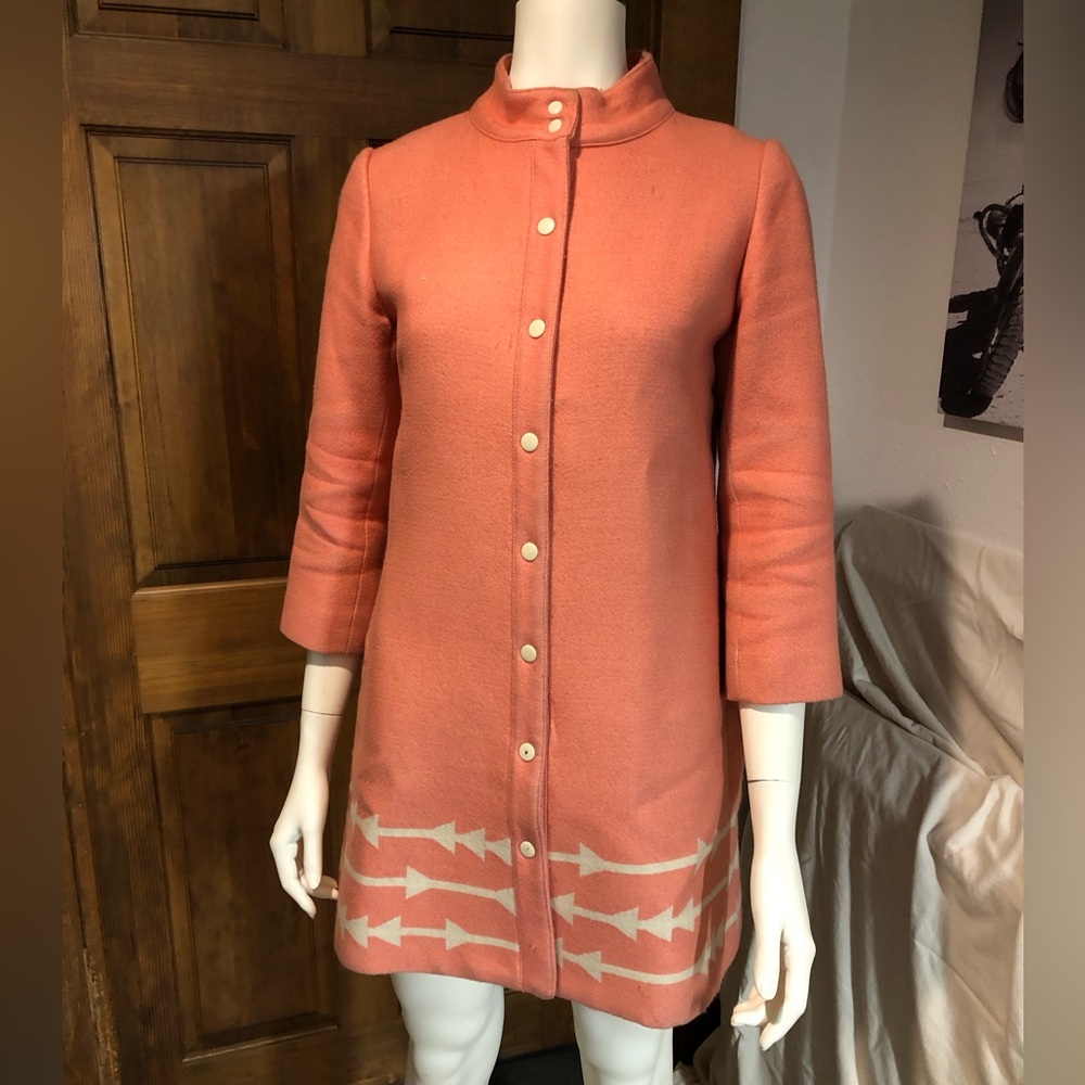 Lauren Moffat Pink Salmon Wool Peacoat